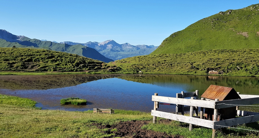 Carschinasee mit Grillstelle Carschinasee mit Grillstelle