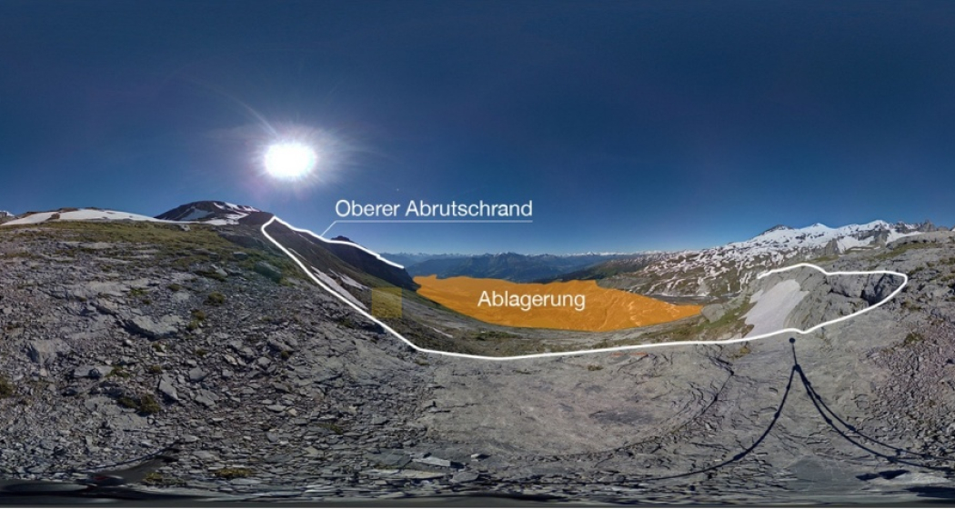Vom Bergsturz geprägte Landschaft Vom Bergsturz geprägte Landschaft