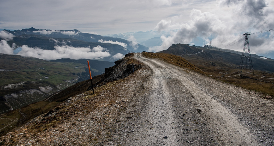Strasse vom Crap Masegn Richtung Crap Sogn Gion Strasse vom Crap Masegn Richtung Crap Sogn Gion