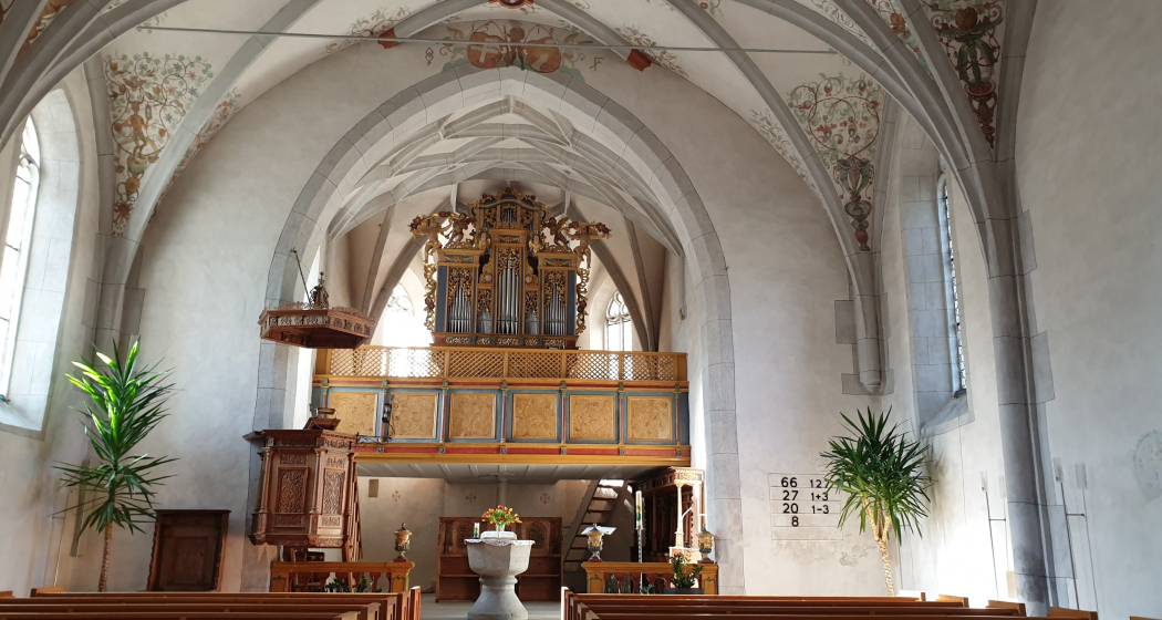 Inneneinrichtung der Evangelische Kirche St. Margarethen in Ilanz Inneneinrichtung der Evangelische Kirche St. Margarethen in Ilanz