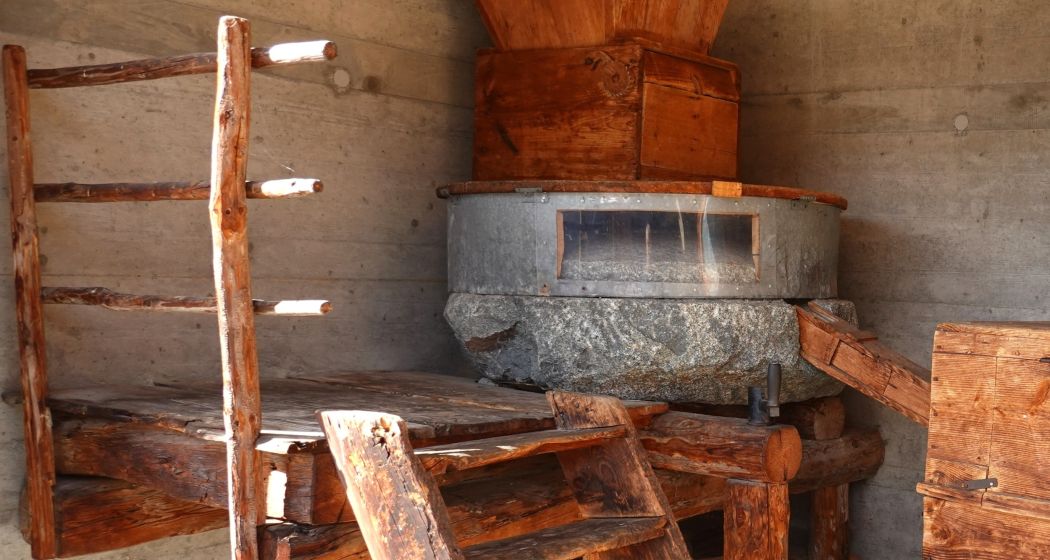 Aufnahme der alten Mühle in Sogn Benedetg Aufnahme der alten Mühle in Sogn Benedetg