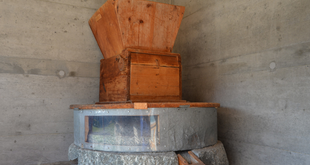 Aufnahme der alten Mühle in Sogn Benedetg Aufnahme der alten Mühle in Sogn Benedetg