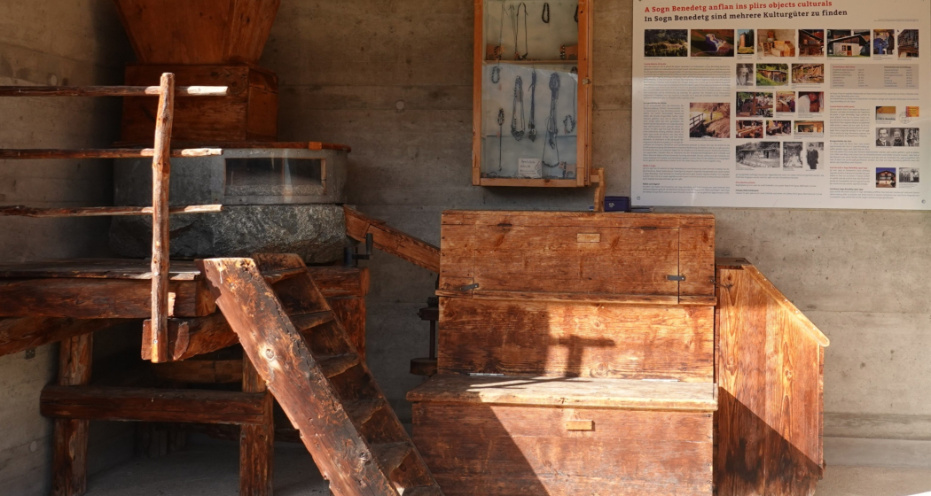 Aufnahme der alten Mühle in Sogn Benedetg Aufnahme der alten Mühle in Sogn Benedetg