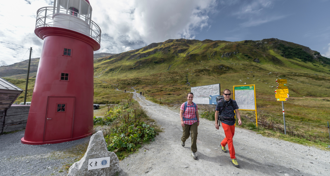 Start am Oberalppass beim Leuchtturm Start am Oberalppass beim Leuchtturm