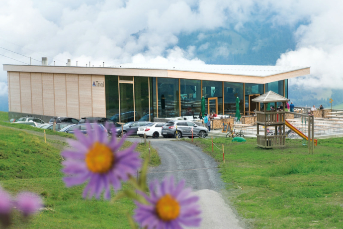 Triel mountain restaurant in summer Triel mountain restaurant in summer